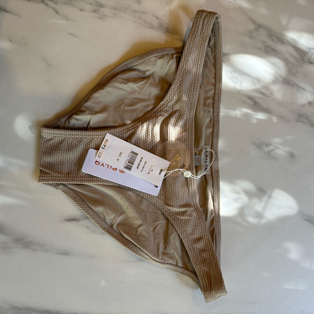 NWT Pilyq Bimini Beige Bikini Bottom